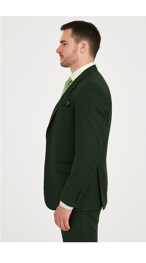 Rossi Man ELI RM117 – Classic 3-Piece Men’s Suit in Hunter Green
