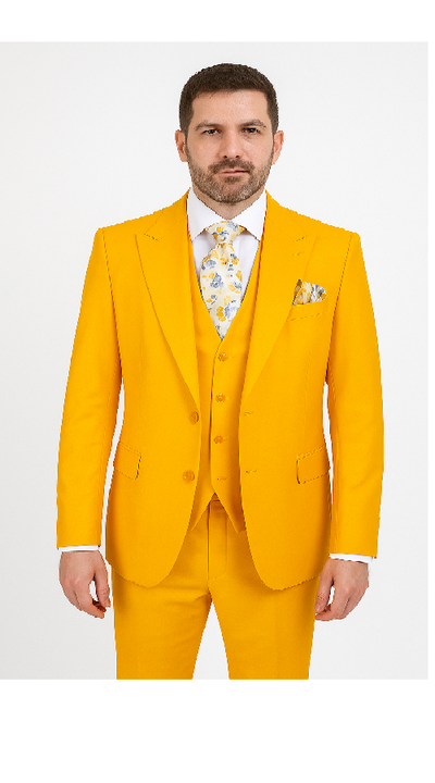 Rossi Man ELI RM103 – Modern Fit 3-Piece Men’s Suit in Bold Yellow 2 CYRUS-RM117  - from alligatorwarehouse.com