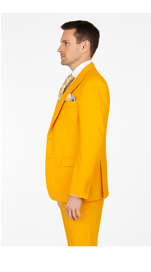 Rossi Man ELI RM103 – Modern Fit 3-Piece Men’s Suit in Bold Yellow