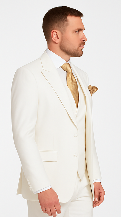 Tailored Men’s Suit in Winter White – Rossi Man ELI RM202 Formal 3-Piece Set 3 CYRUS-RM117  - from alligatorwarehouse.com