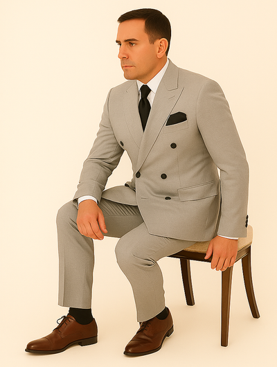 Rossi Man ARTHUR RM2305 Double-Breasted Suit – Elegant Formalwear for Men 4   - from alligatorwarehouse.com