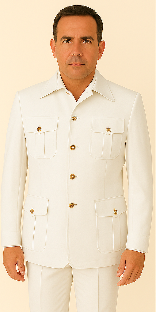 Rossi Man DUKE RM1762 Slim Fit 3-Piece White Suit – Modern Formalwear for Men 5   - from alligatorwarehouse.com