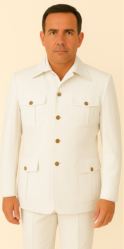 Rossi Man DUKE RM1762 Slim Fit 3-Piece White Suit – Modern Formalwear for Men 5   - from alligatorwarehouse.com