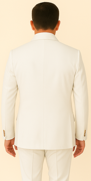 Rossi Man DUKE RM1762 Slim Fit 3-Piece White Suit – Modern Formalwear for Men