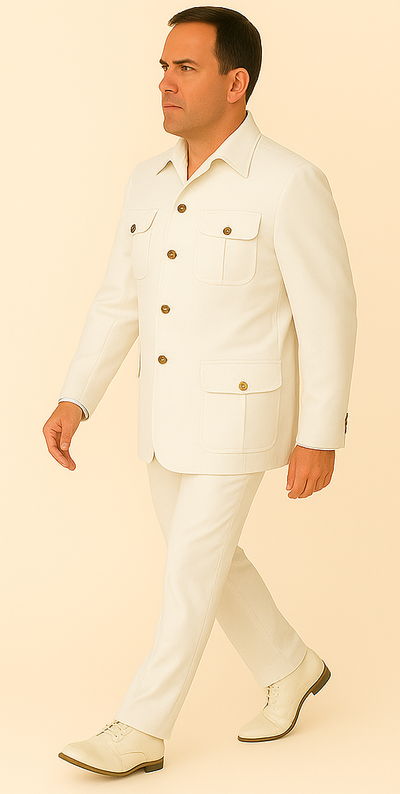 Rossi Man DUKE RM1762 Slim Fit 3-Piece White Suit – Modern Formalwear for Men 4   - from alligatorwarehouse.com