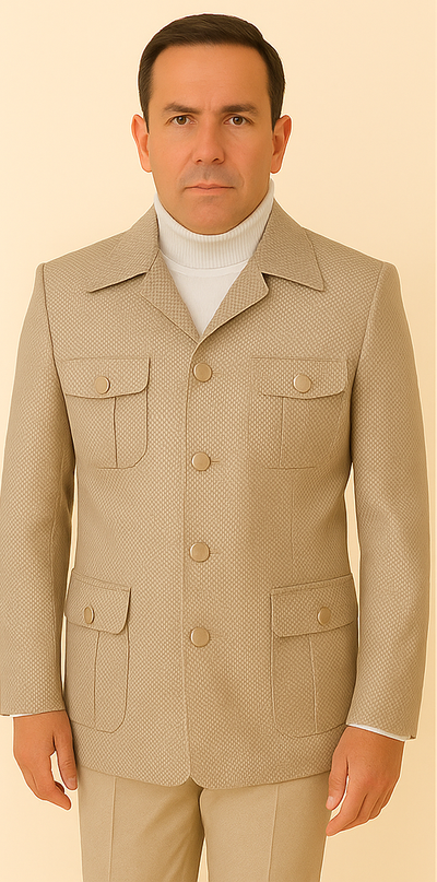 Rossi Man DUKE RM1766 Slim Fit 3-Piece Suit for Men – Modern Cream Off-White Formalwear 5   - from alligatorwarehouse.com