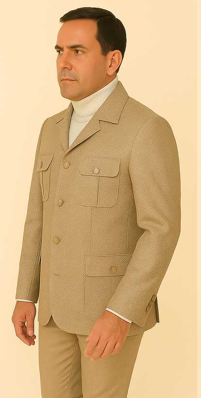 Rossi Man DUKE RM1766 Slim Fit 3-Piece Suit for Men – Modern Cream Off-White Formalwear