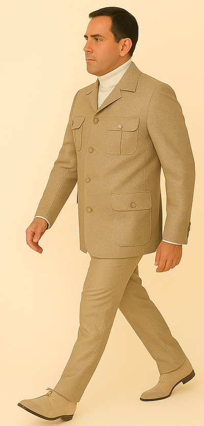 Rossi Man DUKE RM1766 Slim Fit 3-Piece Suit for Men – Modern Cream Off-White Formalwear 4   - from alligatorwarehouse.com