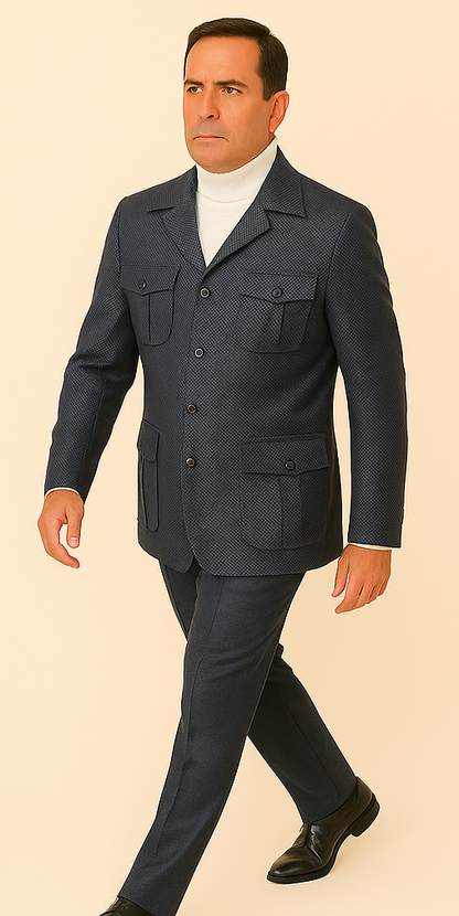 Rossi Man DUKE RM1767 – Slim Fit Steel Grey 3-Piece Suit for Men | Elegant Formalwear