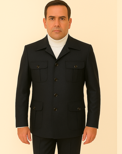 Rossi Man DUKE RM1769 – Slim Fit Black 3-Piece Suit for Men | Modern Formalwear 5   - from alligatorwarehouse.com