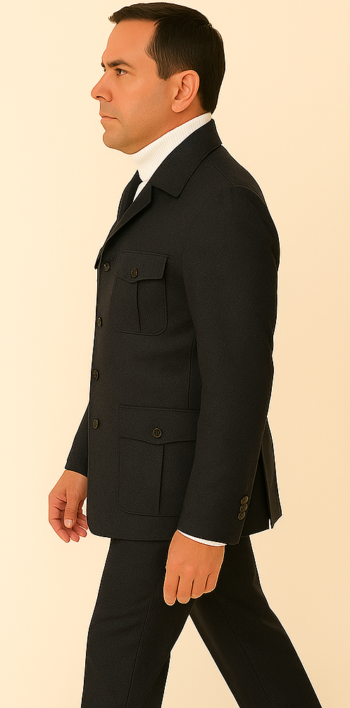 Rossi Man DUKE RM1769 – Slim Fit Black 3-Piece Suit for Men | Modern Formalwear 3   - from alligatorwarehouse.com