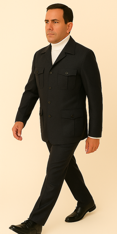 Rossi Man DUKE RM1769 – Slim Fit Black 3-Piece Suit for Men | Modern Formalwear 4   - from alligatorwarehouse.com