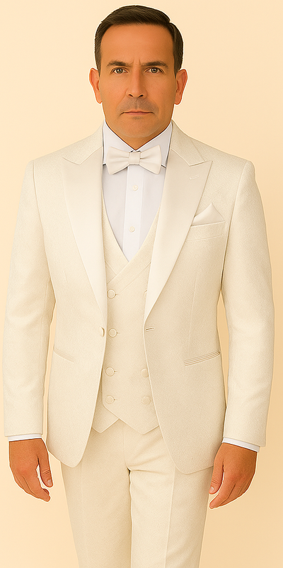 Rossi Man FORD RM1911 – Slim Fit White 3-Piece Suit for Men | Elegant Modern Formalwear 5   - from alligatorwarehouse.com