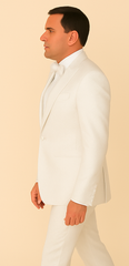 Rossi Man FORD RM1911 – Slim Fit White 3-Piece Suit for Men | Elegant Modern Formalwear