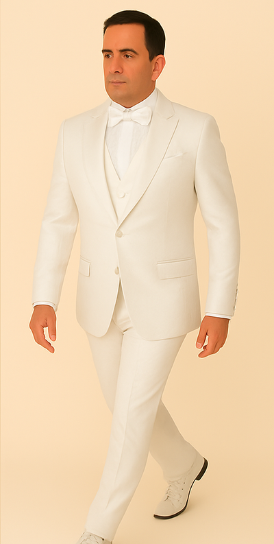 Rossi Man FORD RM1911 – Slim Fit White 3-Piece Suit for Men | Elegant Modern Formalwear 4   - from alligatorwarehouse.com