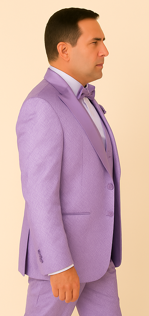 Rossi Man FORD RM1914 – Men's 3-Piece Slim Fit Suit in Purple | Timeless Modern Formalwear 2   - from alligatorwarehouse.com