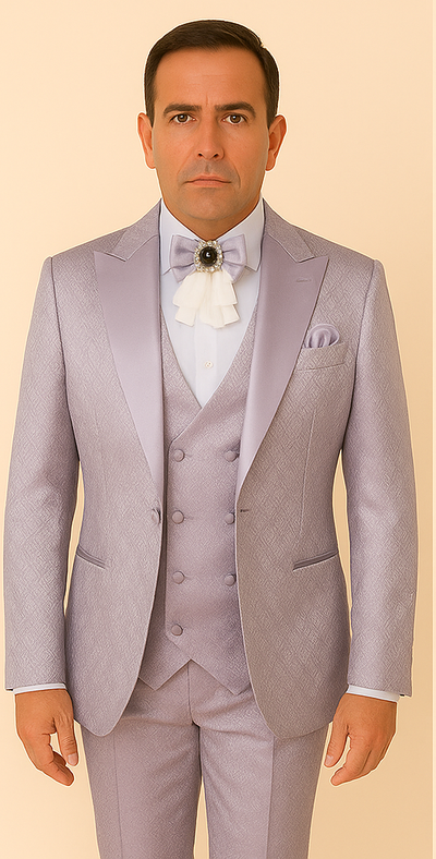 Rossi Man FORD RM1915 – Men's Slim Fit 3-Piece Suit in Silver 5   - from alligatorwarehouse.com