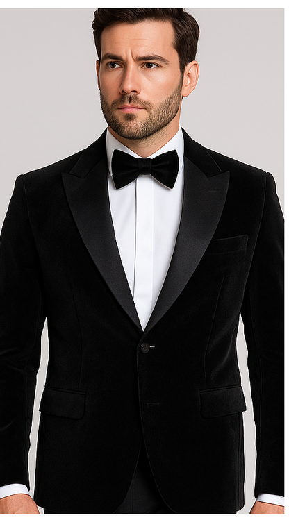 Black Men’s Suit – Rossi Man Leo RM1575 with Modern Sleek Fit