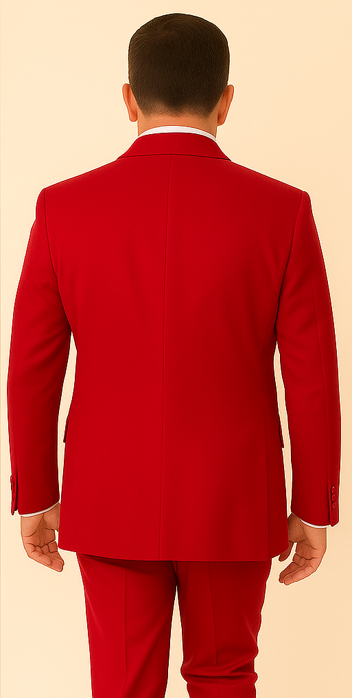 Rossi Man LEO RM1577 – Red Slim Fit 3-Piece Suit for Men | Contemporary Elegance for Formal Occasions