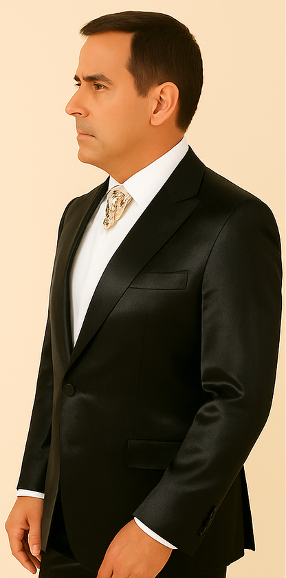 Rossi Man LEO RM1600 – Black Slim Fit 3-Piece Suit for Men | Timeless Classic Formalwear