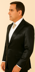 Rossi Man LEO RM1600 – Black Slim Fit 3-Piece Suit for Men | Timeless Classic Formalwear