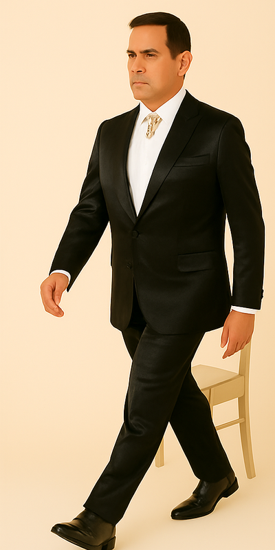 Rossi Man LEO RM1600 – Black Slim Fit 3-Piece Suit for Men | Timeless Classic Formalwear 2   - from alligatorwarehouse.com