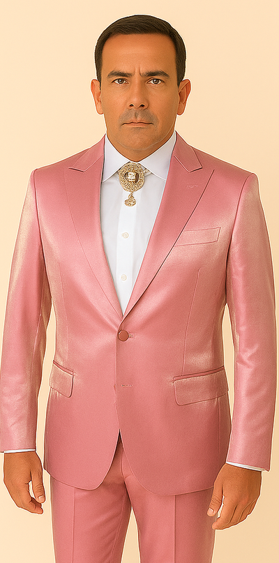 Rossi Man LEO RM1602 – Men's 3-Piece Slim Fit Suit in Pink | Modern Classic Formalwear 5   - from alligatorwarehouse.com