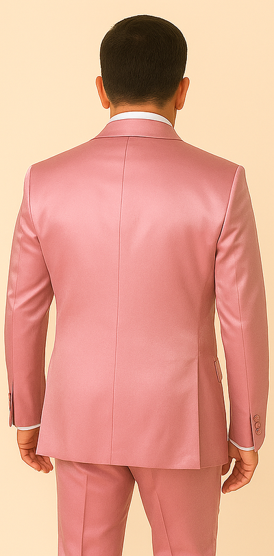 Rossi Man LEO RM1602 – Men's 3-Piece Slim Fit Suit in Pink | Modern Classic Formalwear 2   - from alligatorwarehouse.com