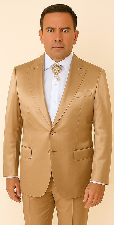 Rossi Man LEO RM1605 – Men's Gold Slim Fit 3-Piece Suit | Elegant Modern Formalwear 5   - from alligatorwarehouse.com