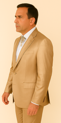 Rossi Man LEO RM1605 – Men's Gold Slim Fit 3-Piece Suit | Elegant Modern Formalwear