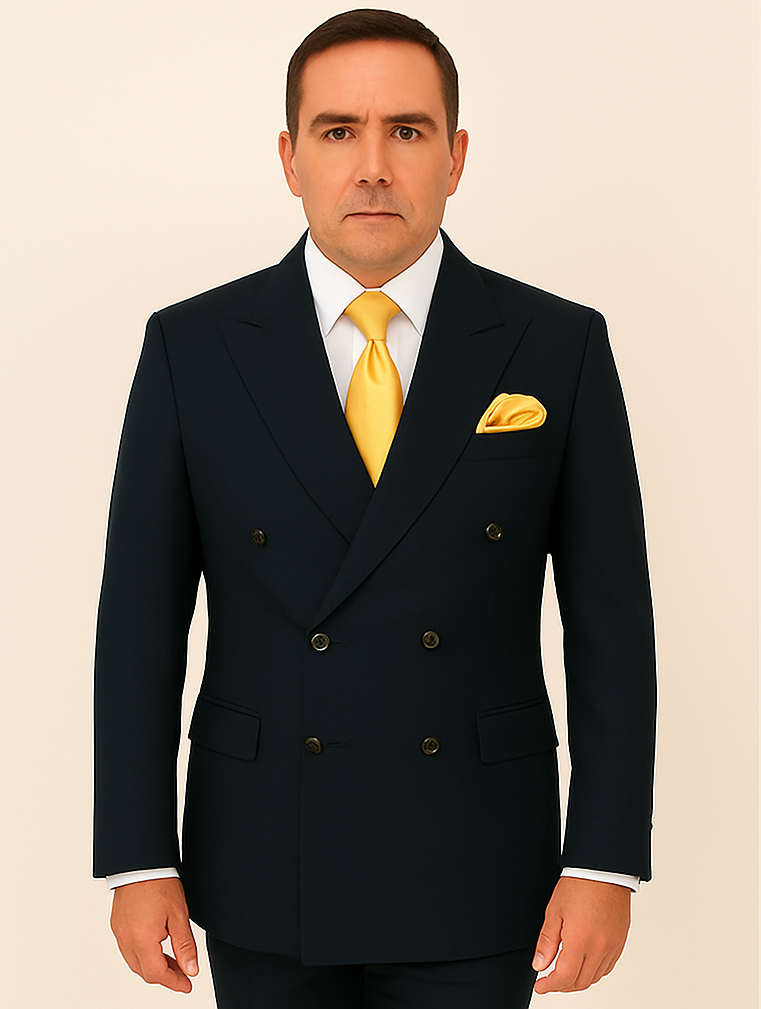 Rossi Man Double-Breasted 2-on-6 Suit – Elegant Men's Formalwear with Flat Front Trousers 5   - from alligatorwarehouse.com
