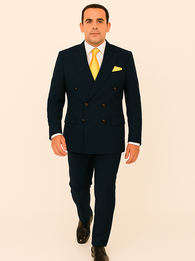 Rossi Man Double-Breasted 2-on-6 Suit – Elegant Men's Formalwear with Flat Front Trousers 4   - from alligatorwarehouse.com