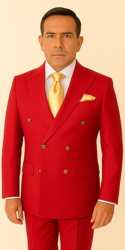 Rossi Man MILANO RM1191 – Slim Fit Red 3-Piece Suit for Men | Stylish Modern Formalwear 5   - from alligatorwarehouse.com