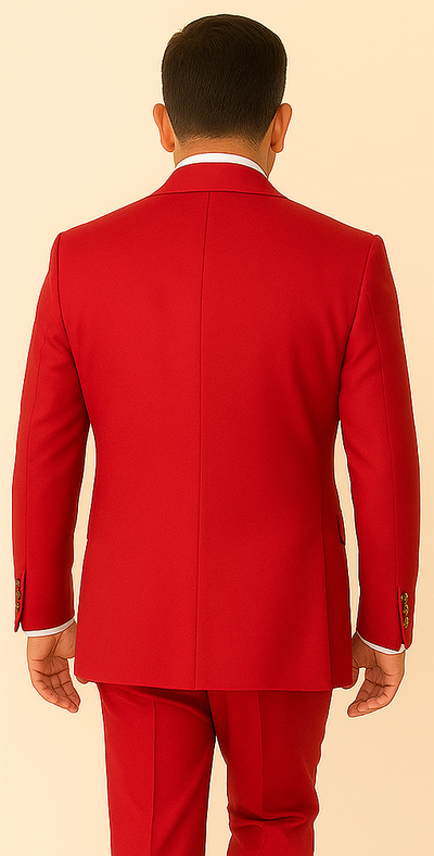 Rossi Man MILANO RM1191 – Slim Fit Red 3-Piece Suit for Men | Stylish Modern Formalwear 2   - from alligatorwarehouse.com