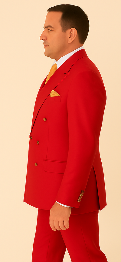 Rossi Man MILANO RM1191 – Slim Fit Red 3-Piece Suit for Men | Stylish Modern Formalwear 3   - from alligatorwarehouse.com