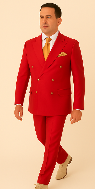 Rossi Man MILANO RM1191 – Slim Fit Red 3-Piece Suit for Men | Stylish Modern Formalwear 4   - from alligatorwarehouse.com