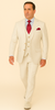 Rossi Man Slim Fit 3-Piece White Suit – Peak Lapel, Double-Breasted Vest & Flat Front Pants 4   - from alligatorwarehouse.com