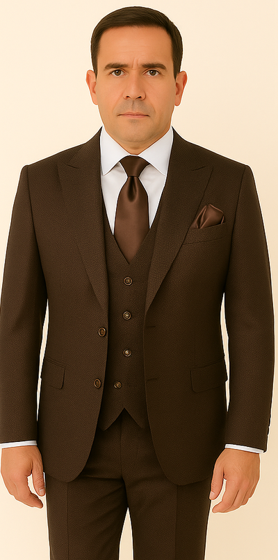 Rossi Man BOND RM1753 Slim Fit 3-Piece Suit – 1-Button Peak Lapel, Modern Formalwear for Men 5   - from alligatorwarehouse.com