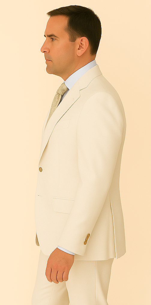Rossi Man BOND RM1770 Slim Fit 3-Piece White Suit – 1-Button Peak Lapel, Stylish Men’s Formalwear 3   - from alligatorwarehouse.com
