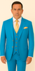 Rossi Man BOND RM1776 Slim Fit 3-Piece Suit – Tailored Turquoise Blue Suit for Formal Occasions 5   - from alligatorwarehouse.com