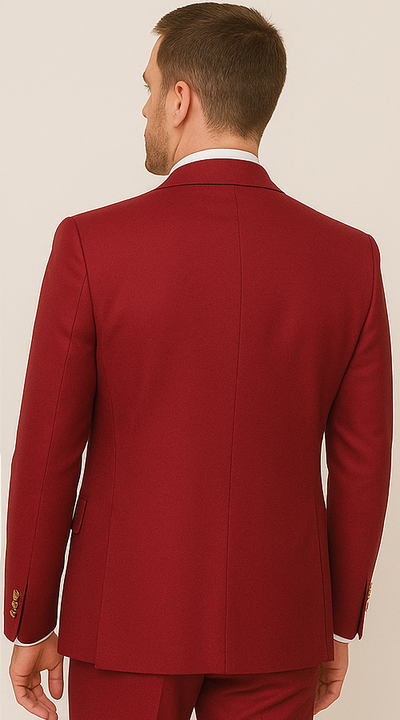 Rossi Man BOND RM1777 Slim Fit 3-Piece Red Suit – Modern Tailored Suit for Men 2   - from alligatorwarehouse.com