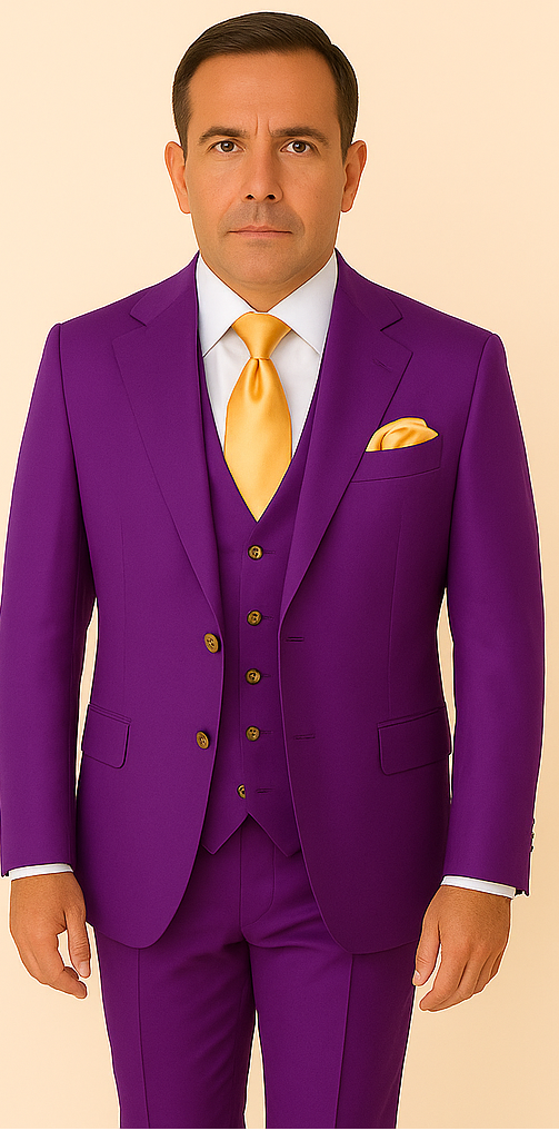 Rossi Man BOND RM1778 Slim Fit 3-Piece Purple Suit – Elegant Tailored Suit for Men 5   - from alligatorwarehouse.com