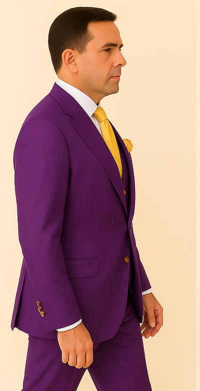 Rossi Man BOND RM1778 Slim Fit 3-Piece Purple Suit – Elegant Tailored Suit for Men 3   - from alligatorwarehouse.com