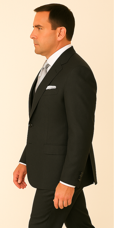 Rossi Man BOND RM1779 Slim Fit 3-Piece Black Suit – Tailored Formalwear for Men 3   - from alligatorwarehouse.com