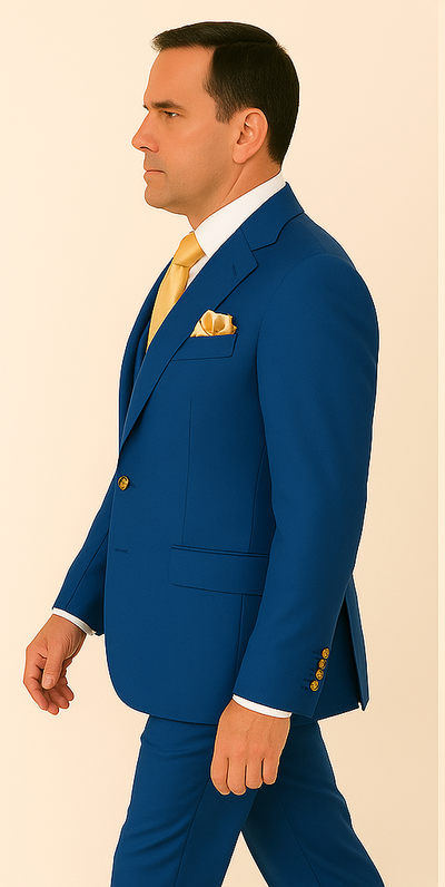 Rossi Man BOND RM1780 Slim Fit 3-Piece Suit – Modern Royal Blue Suit for Men 3   - from alligatorwarehouse.com
