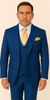 Rossi Man BOND RM1780 Slim Fit 3-Piece Suit – Modern Royal Blue Suit for Men 5   - from alligatorwarehouse.com