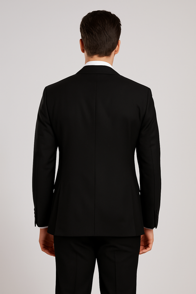 Men’s Modern Formal Suit – Rossi Man Max 3-Piece Slim Fit in Solid Black | RM1101 3   - from alligatorwarehouse.com