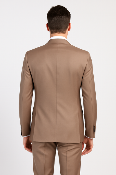 Men’s Modern Formal Suit – Rossi Man Max Slim Fit 3-Piece in Solid Mocha | RM1172 3   - from alligatorwarehouse.com