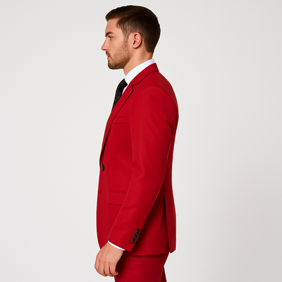 Rossi Man Max Slim Fit Formal Suit – 3-Piece Set in Bold Solid Red | RM1191 4   - from alligatorwarehouse.com