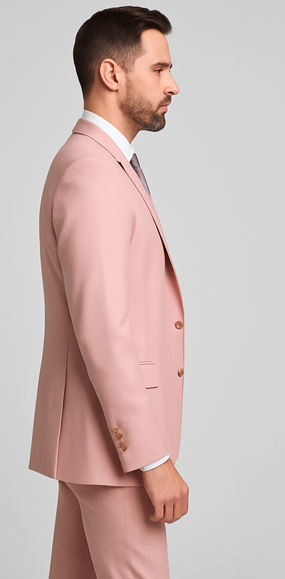 Rossi Man MAX RM1203 Slim Fit 3-Piece Suit – Stylish Solid Pink Formalwear for Men 2   - from alligatorwarehouse.com